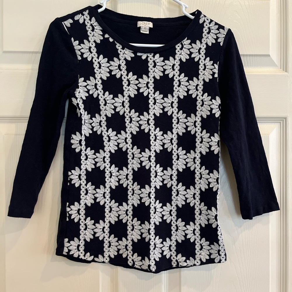 J.CREW cotton embroidered top
